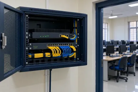 Rack-mounted server and backup storage in a server rack