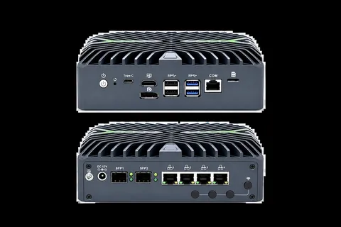 TPL-410 firewall appliance, front and rear panels